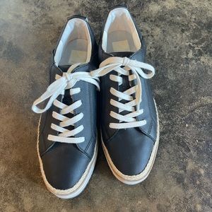 Dolce Vita Tinley Leather Platform Sneaker, Size 9, Black